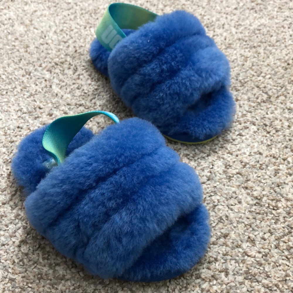 UGG Blue Fuzzy Toddler Slipper